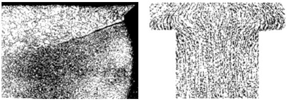 圖10-8粗細(xì)晶粒交界面上的裂紋 &times;50 圖10-9螺栓頭部不合格金屬流線 50&times;